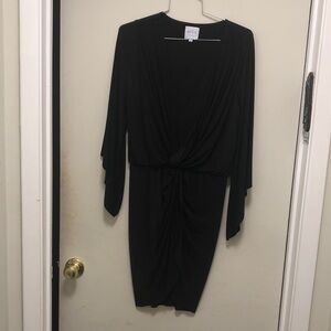 Misa Los Angeles Black Draped Dress